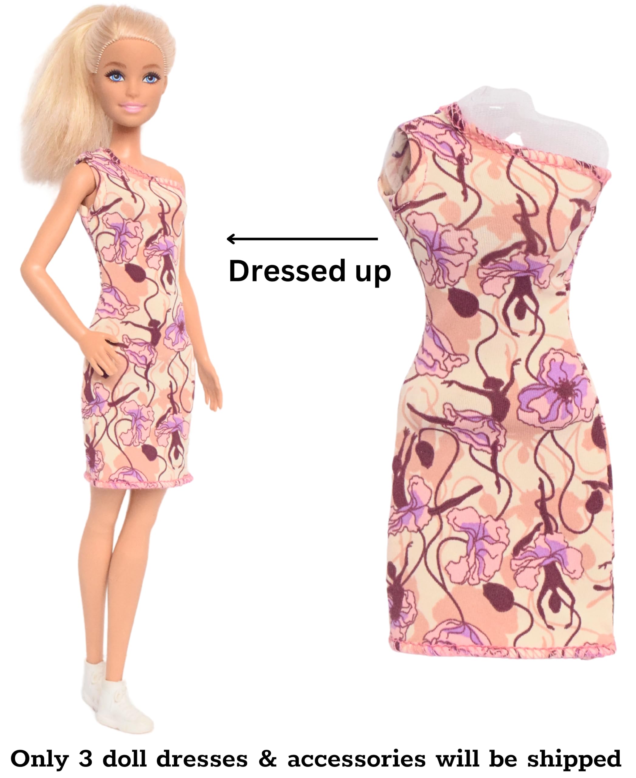 EL FIgo Doll Clothes, Doll Dresses and Accessories Featuring 3 Printed Outfits with Accessories (Tailored Doll Dress for 28 - 31 c.m Toy) 2