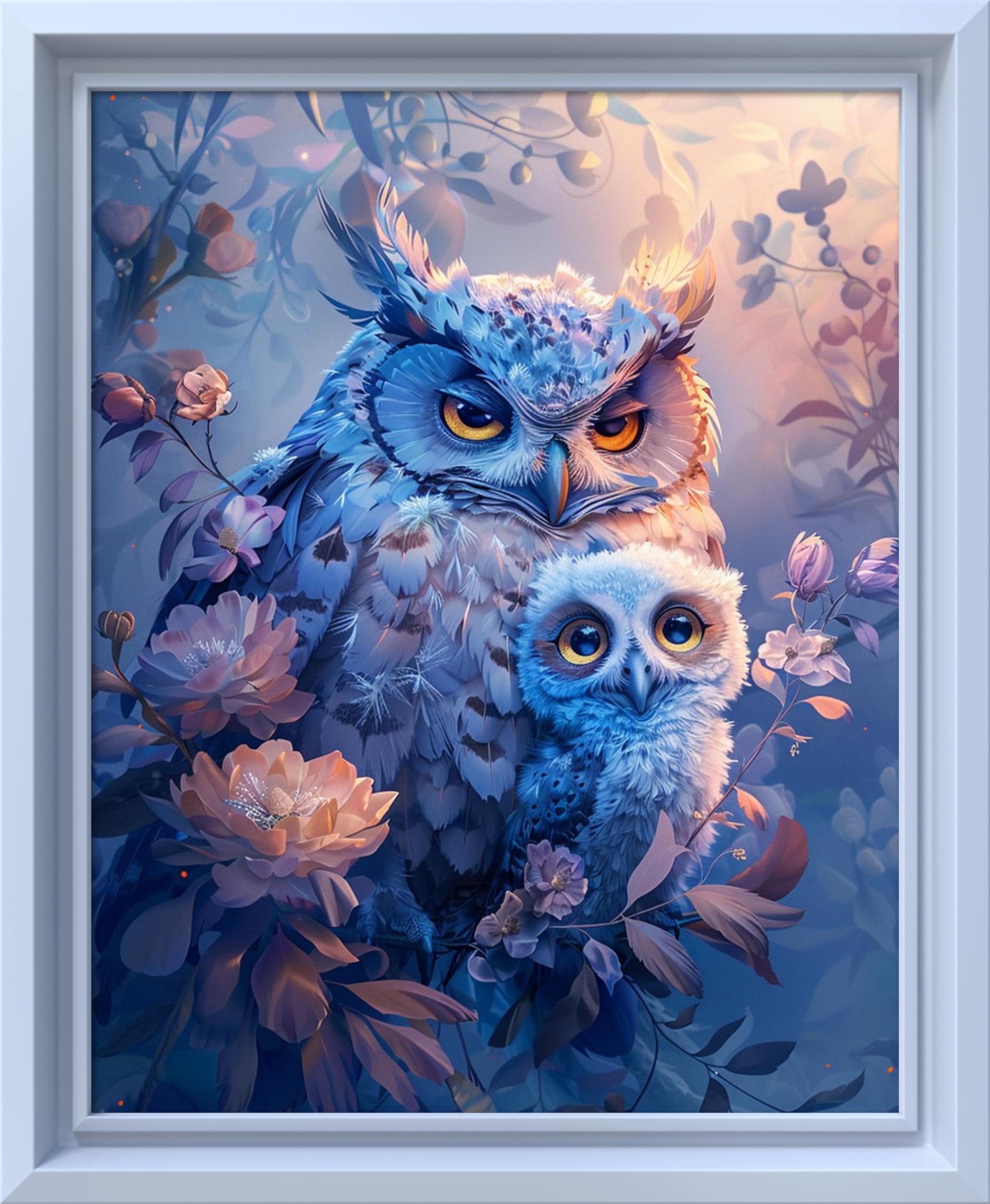 Leczany Cross Stitch Patterns Stamped Kit for Beginners | Embroidery Supplies DIY Craft Kit Needlepoint for Adults Starter | 11CT, 3 Strands | Owl Mother and Son 15.8x19.7 inches