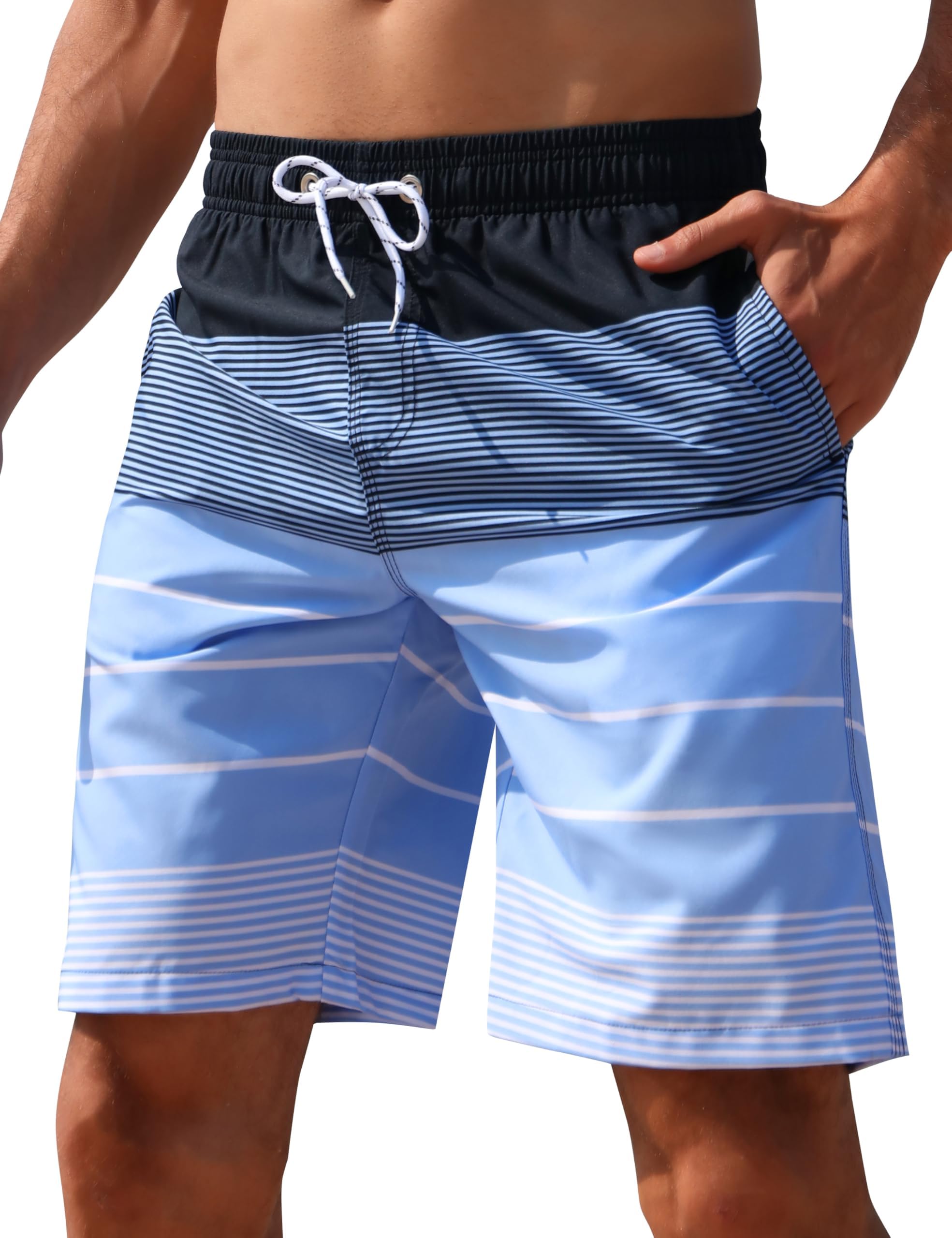 Men's Swim Trunks Quick Dry Bathing Suit Swimming Board Shorts Mesh Lining Beach Swimwear