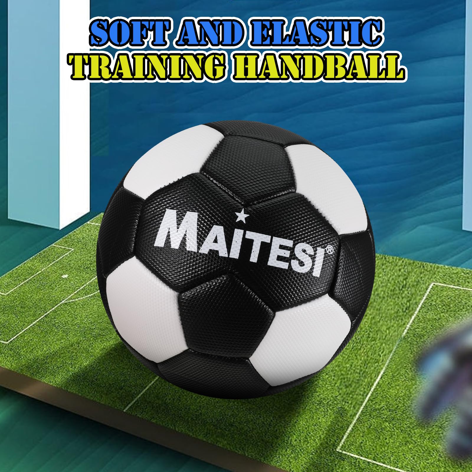 Balón de balonmano Poliuretano 25 cm Negro 1 unidad