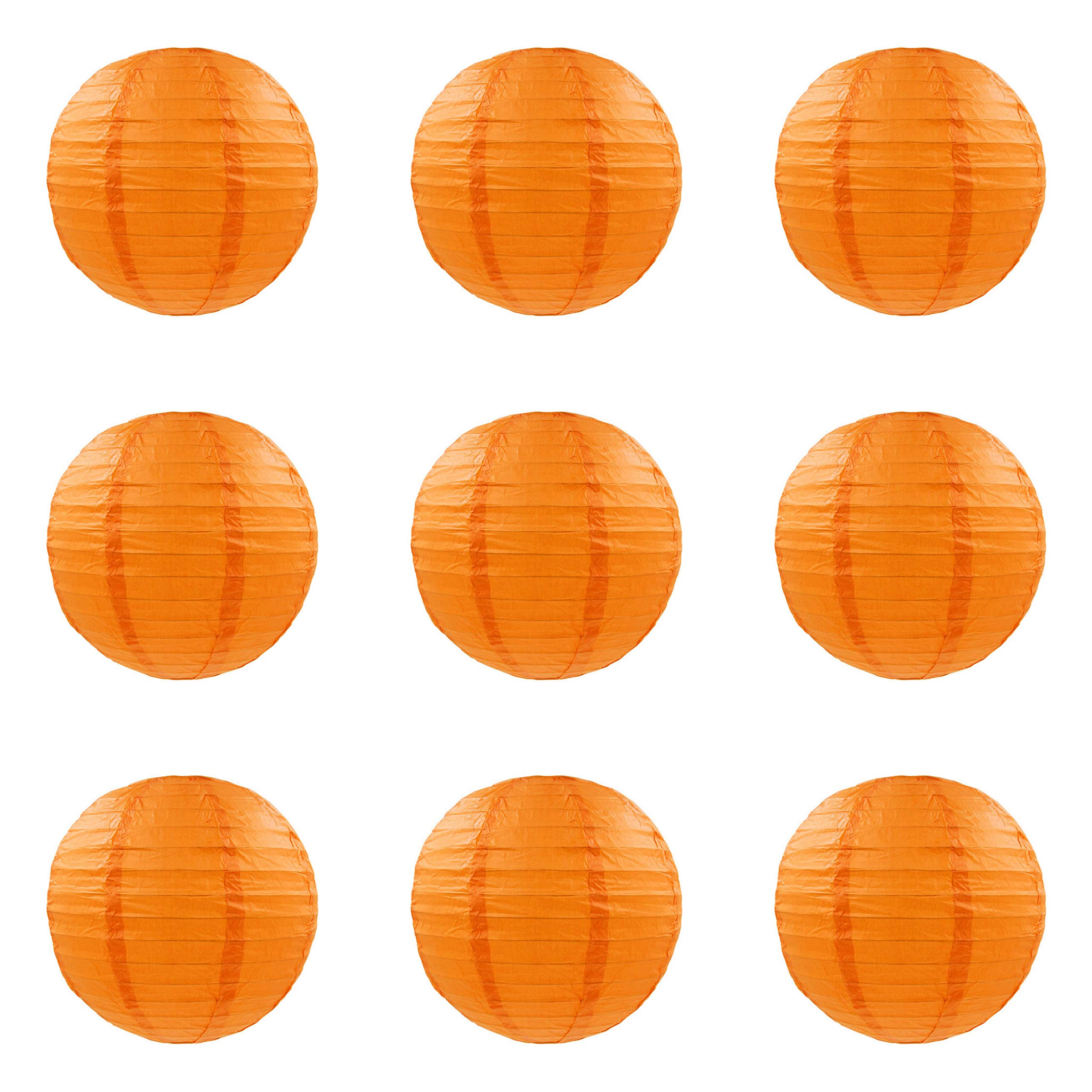 ACVIP Chinese Paper Lantern Lampshade Home Party Wedding Decor, Pack of 9 (16", Orange) — image 1
