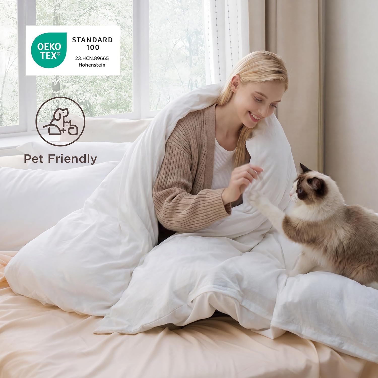 Bedsure White Duvet Cover Queen Size - 3 Pieces Prewashed Cotton-Like Polyester Extra Soft Bedding Set, Includes 1 Duvet Cover 90x90 Inches with Zipper Closure & 2 Pillow Shams, Comforter Not Included image 5