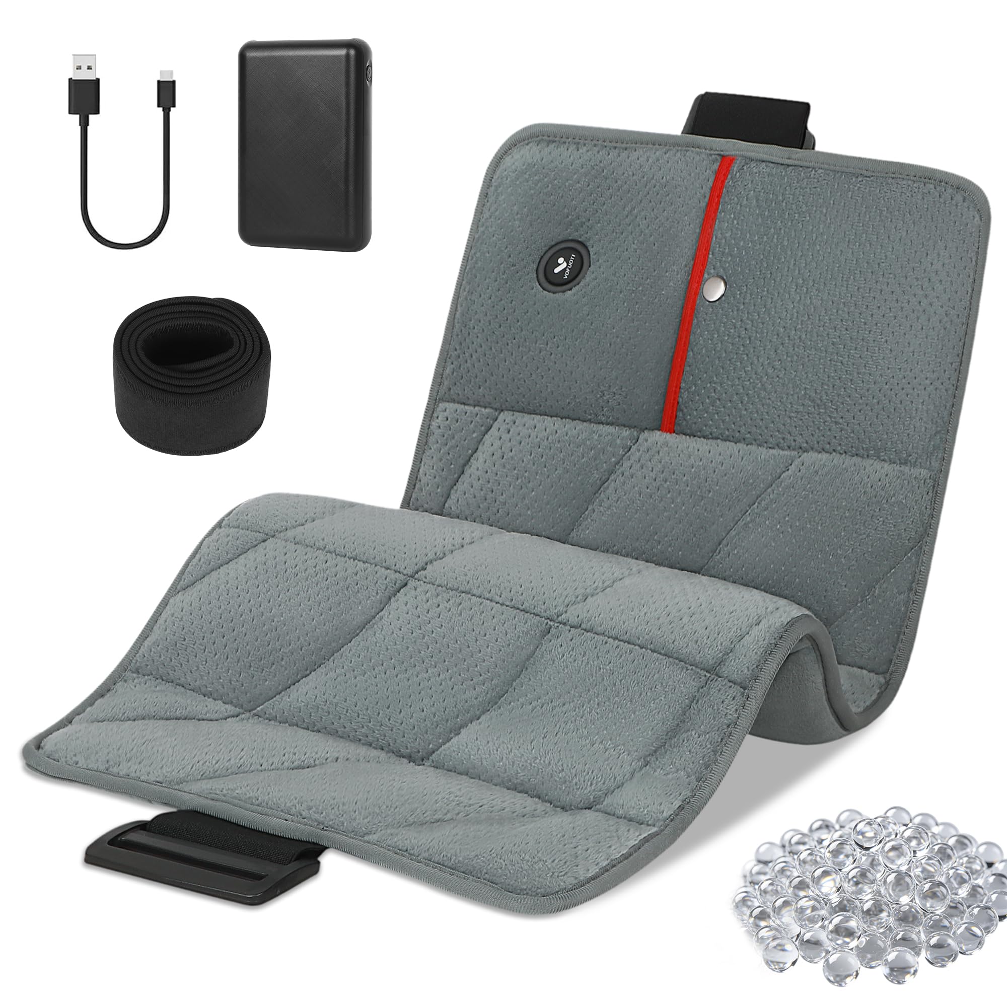 Couverture chauffante avec batterie sans fil, 10 000 mAh, coussin chauffant dos avec 3 niveaux de chauffage, coussin chauffant électrique pour dos, épaules, ventre, cou, jambes, genoux, bande