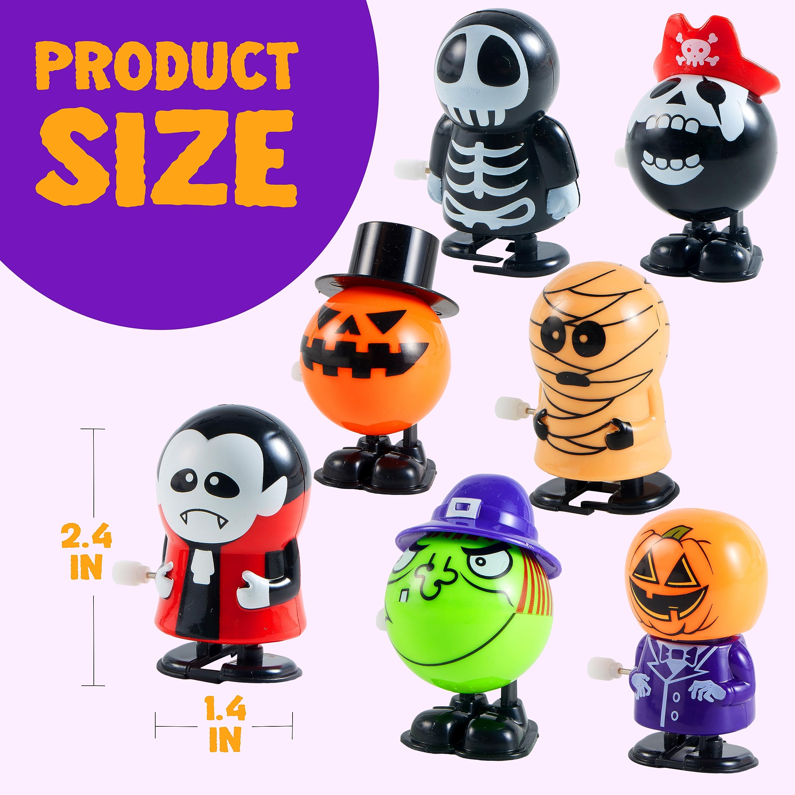 JOYIN Paquete de 24 Pcs Surtidos de Juguetes de Cuerda de Halloween para Relleno de Bolsas