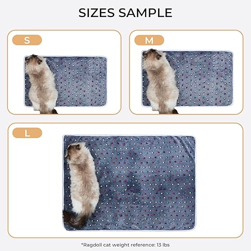 Miniatura 3 de 1 paquete de 3 mantas lindas súper suaves con patrón de puntos para mascotas, manta de franela para perro, cachorro, gato, azulmoradogris, talla