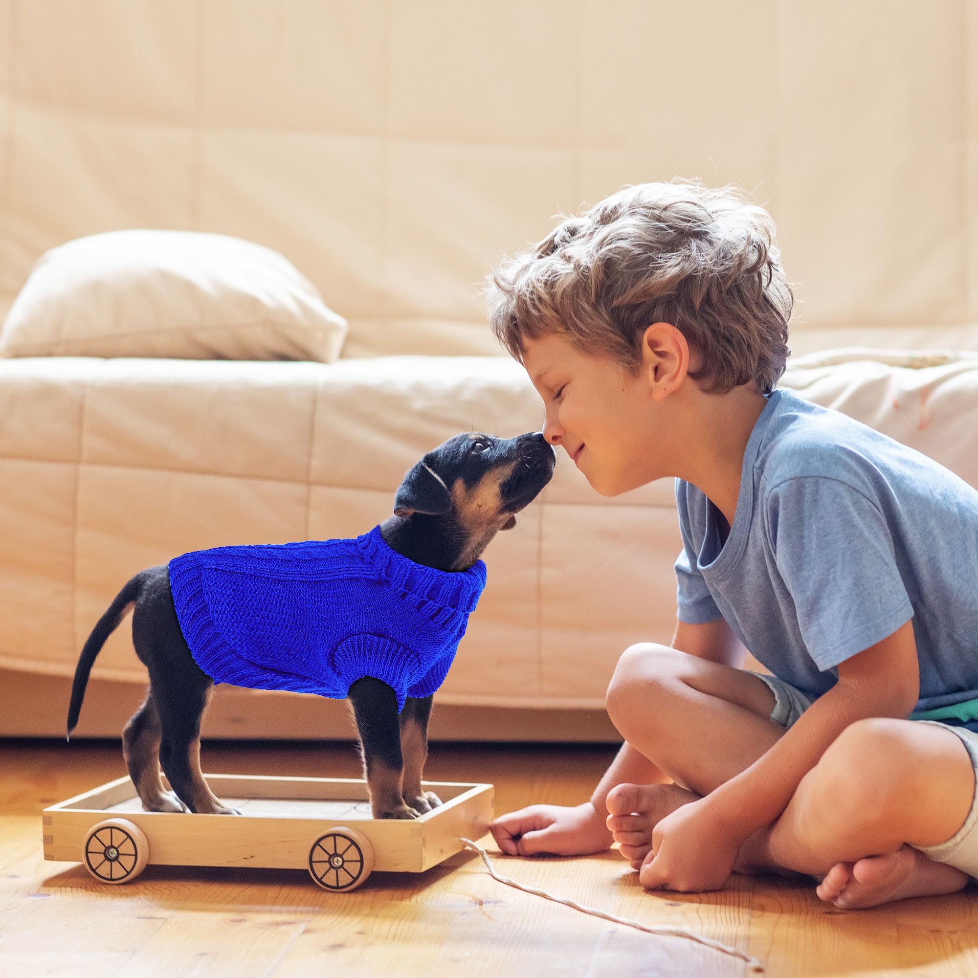 Lelepet Hundepullover Strickware | Rollkragen Für Große Hunde | Warmes Winter-Outfit XS Bis 2XL