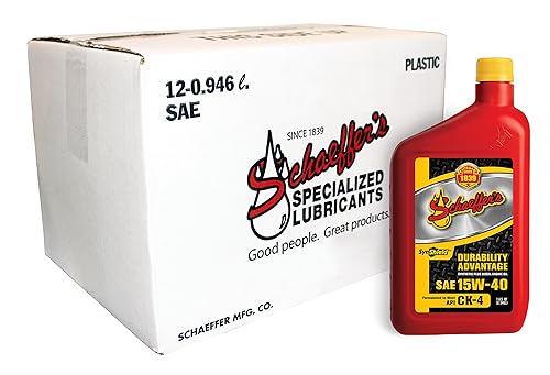 Schaeffer Manufacturing Co. - Aceite para motor 0700CK4-012 SynShield Durability Advantage 15W-40, botella de 12 cuartos de galón (paquete de 12)