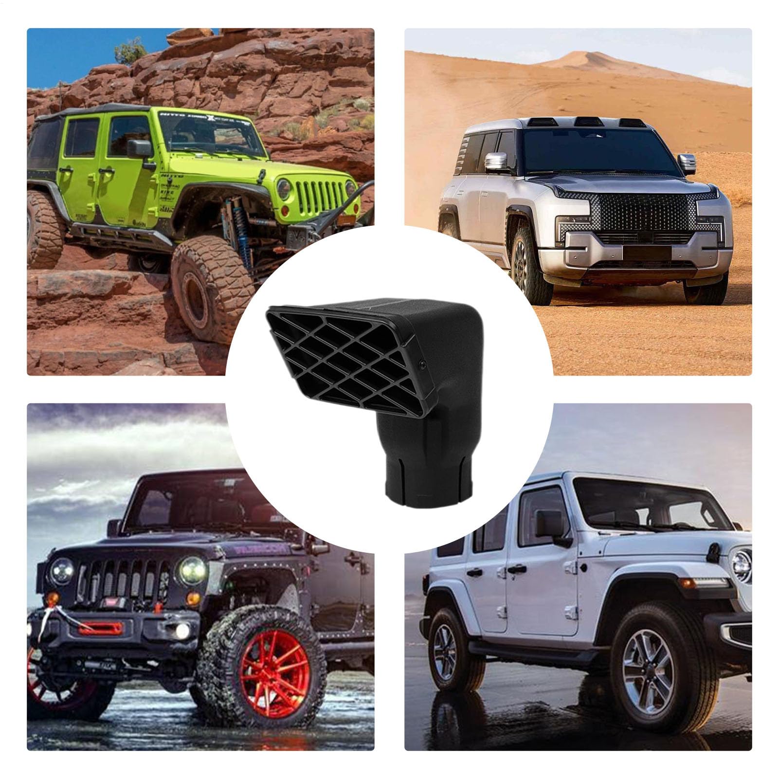 Car Snorkel Start Replacement, Lightweight Resistant Air Intake Top, Off Road Tube Head for 4x4 and Vehicles Whether Upgrading or Replacing an Existing Part