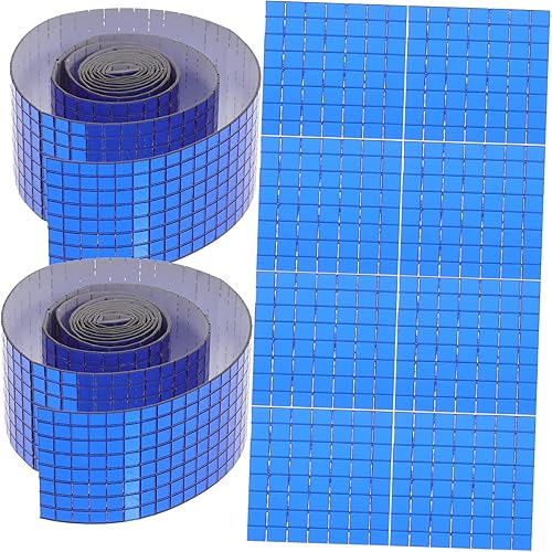 EXCEART Calcomanías de mosaico, paquete de 6 azulejos de mosaico de espejo de vidrio, calcomanías autoadhesivas para pared, fáciles de limpiar,