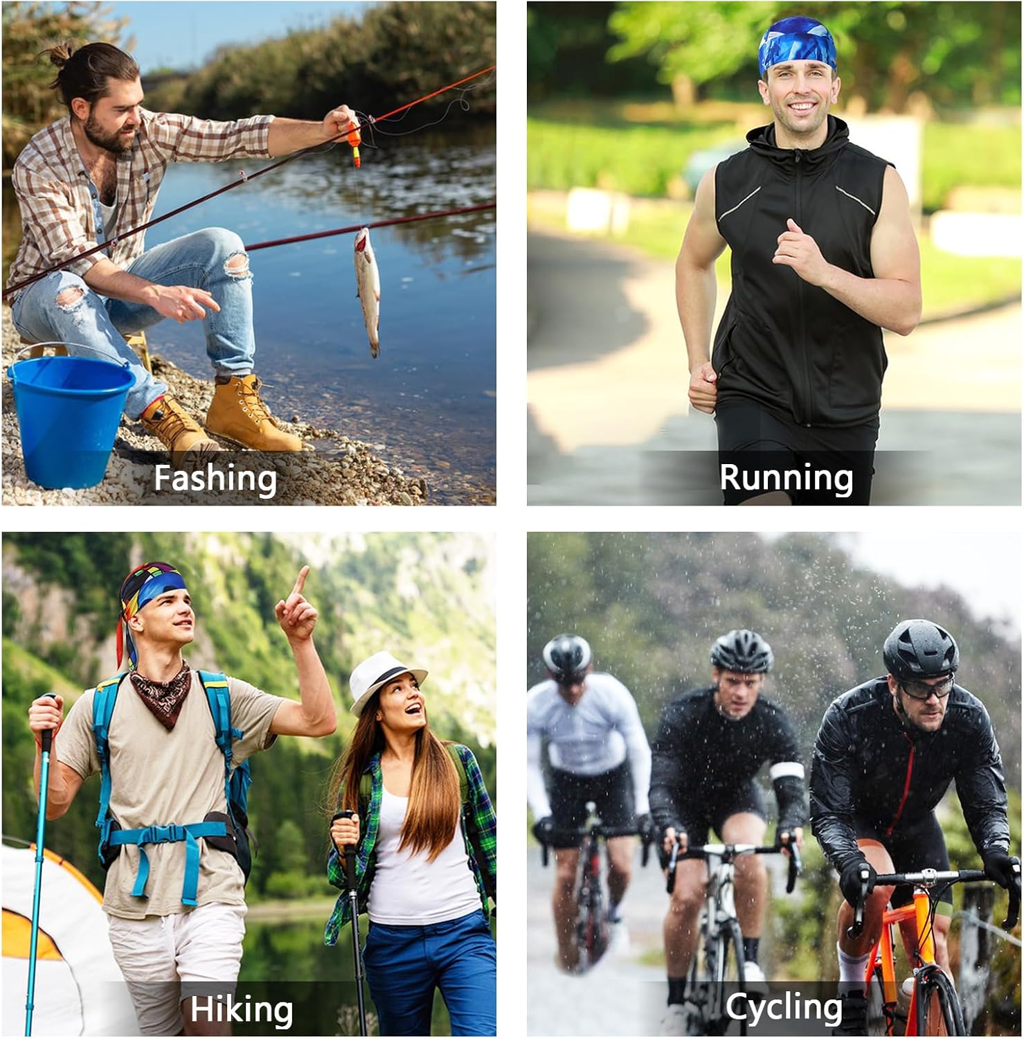 DOCILA 4 Pcs Do Rags Skull Caps for Men Fashion Sweat Wicking Helmet Liner Beanie Breathable Motorcycle Cycling Sports Cap - Image 7