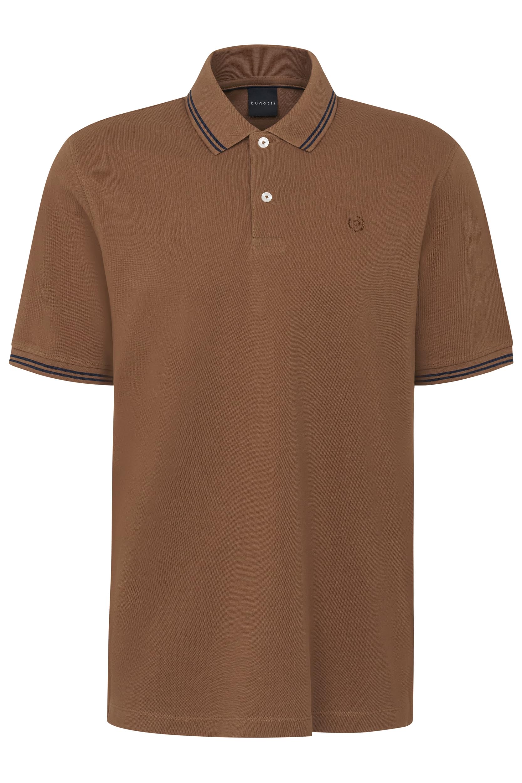 bugatti Men's Polo Shirt Basic Short Sleeve Modern Fit, 70 cm-Cognac, XXL