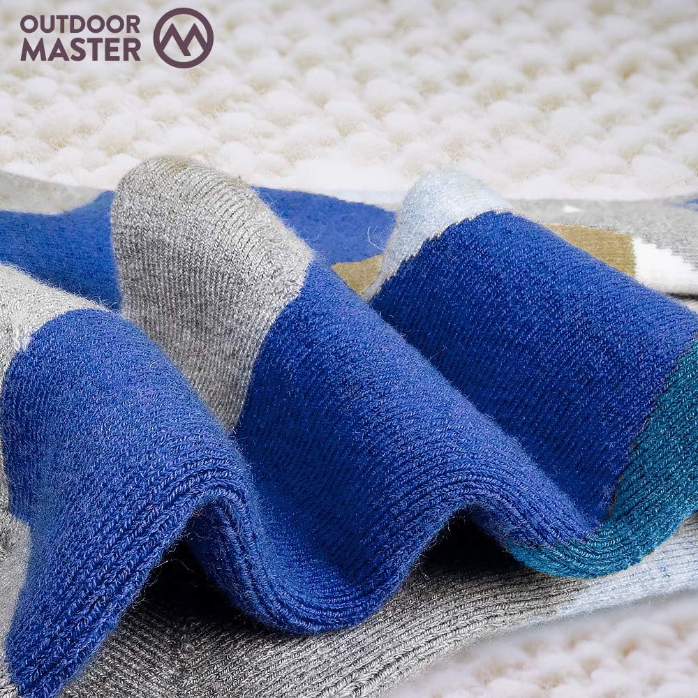 OutdoorMaster Kids Ski Socks - Merino Wool Blend, Over the Calf Design