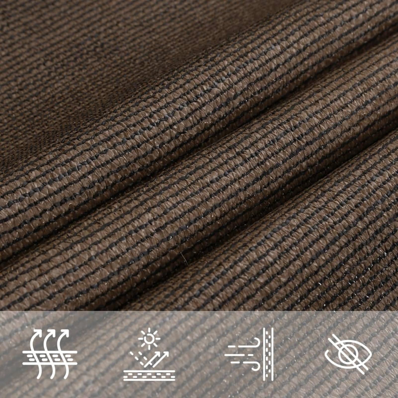 Vela Parasole 160 g/m² Marrone 5x5x6 m in HDPE,Vela Parasole,Vele Parasole da Giardino,Tenda a Vela Parasole,Respirante,Impermeable,Anti UV-311815