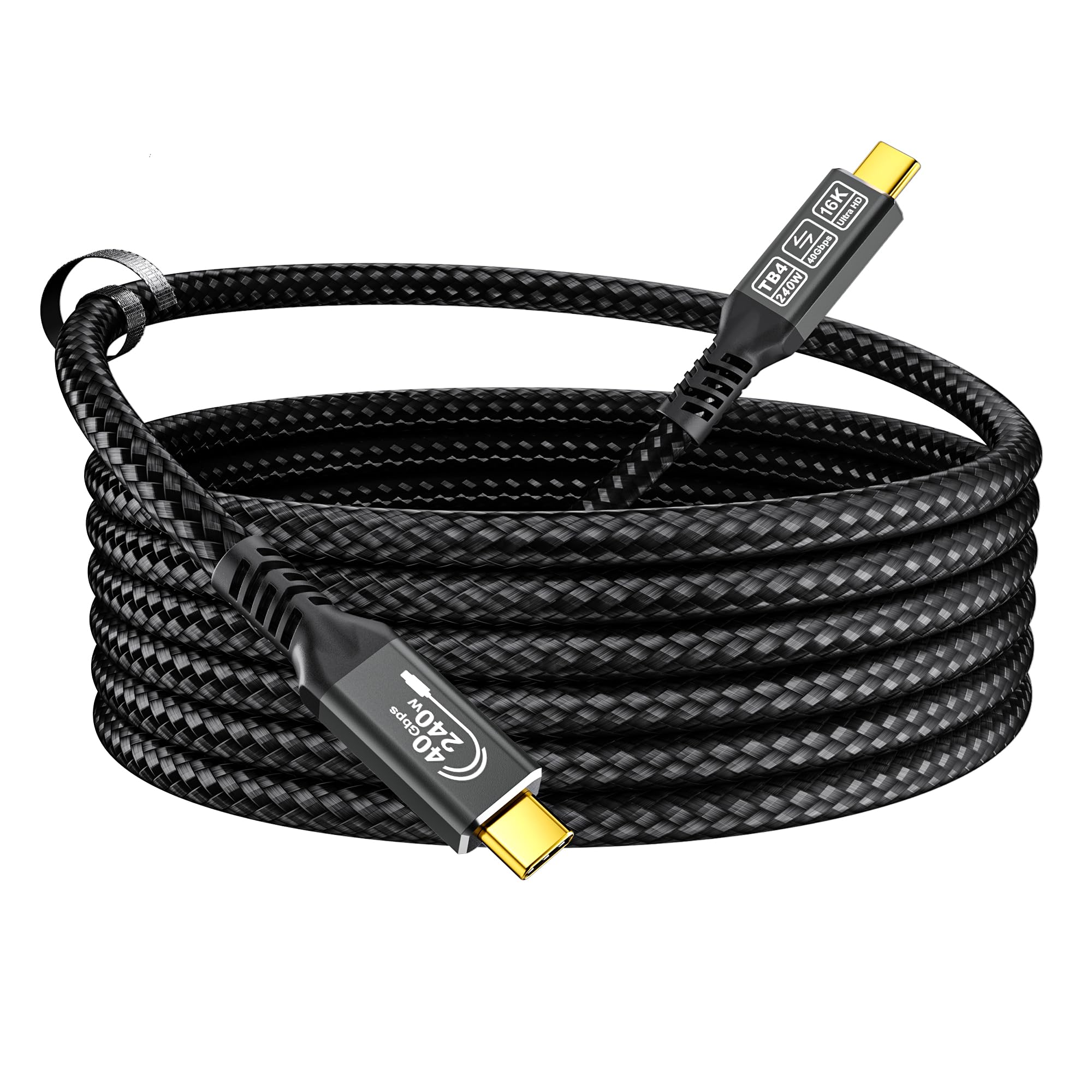 CAKOBLE Cavo Thunderbolt 4 3m - Cavo USB4 Type-C 40 Gbps, Caricamento Rapido 240W, 16K@30Hz HDR, Doppio Display 8K@60Hz/4K@144Hz - per Thunderbolt 5, Monitor USB-C, MacBook, eGPU, VR, Mac Studio