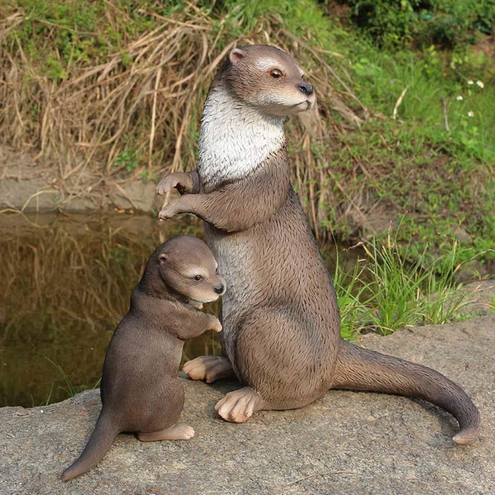 Amazon.co.jp: カワウソ 川獺 河獺 ガーデン 置物 カワウソ置物