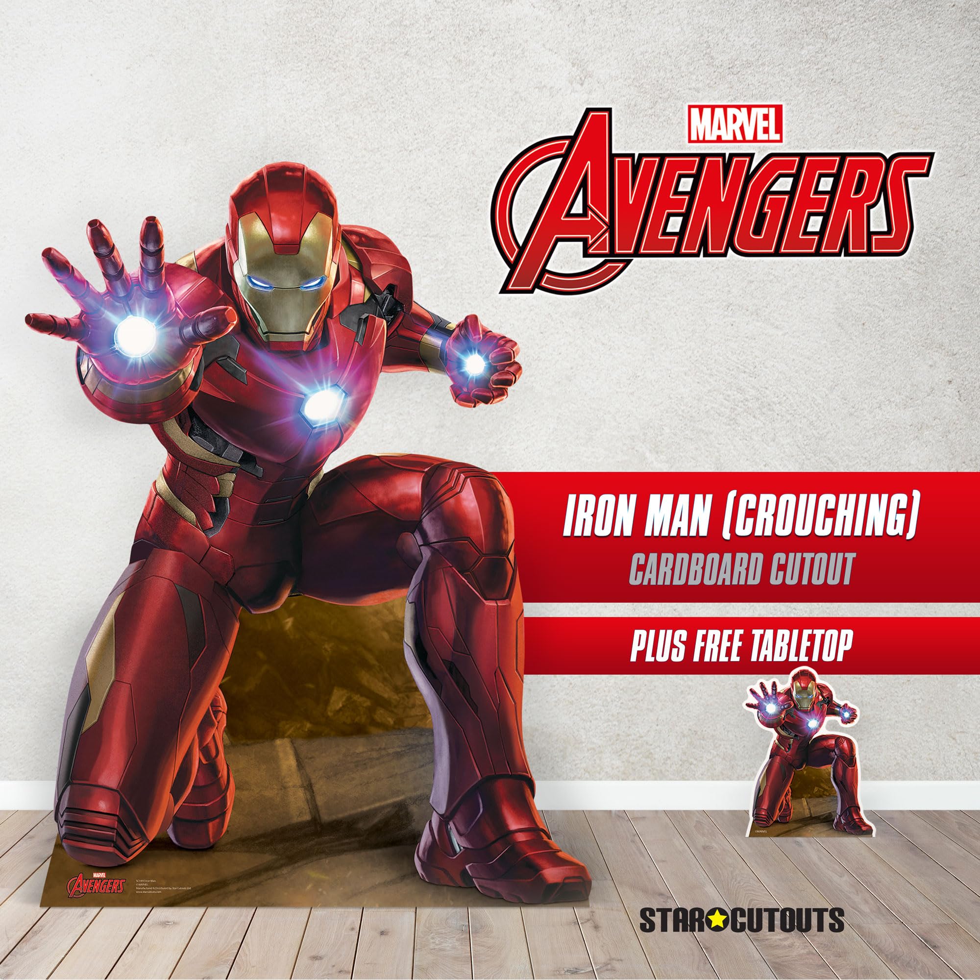 STAR CUTOUTS Ltd SC1410 Avengers Legends Repulsor Beam Blast I am Iron Man Figura de cartón recortada perfecta para fans de Marvel, exposiciones, coleccionistas, fiestas y eventos, altura 133 cm