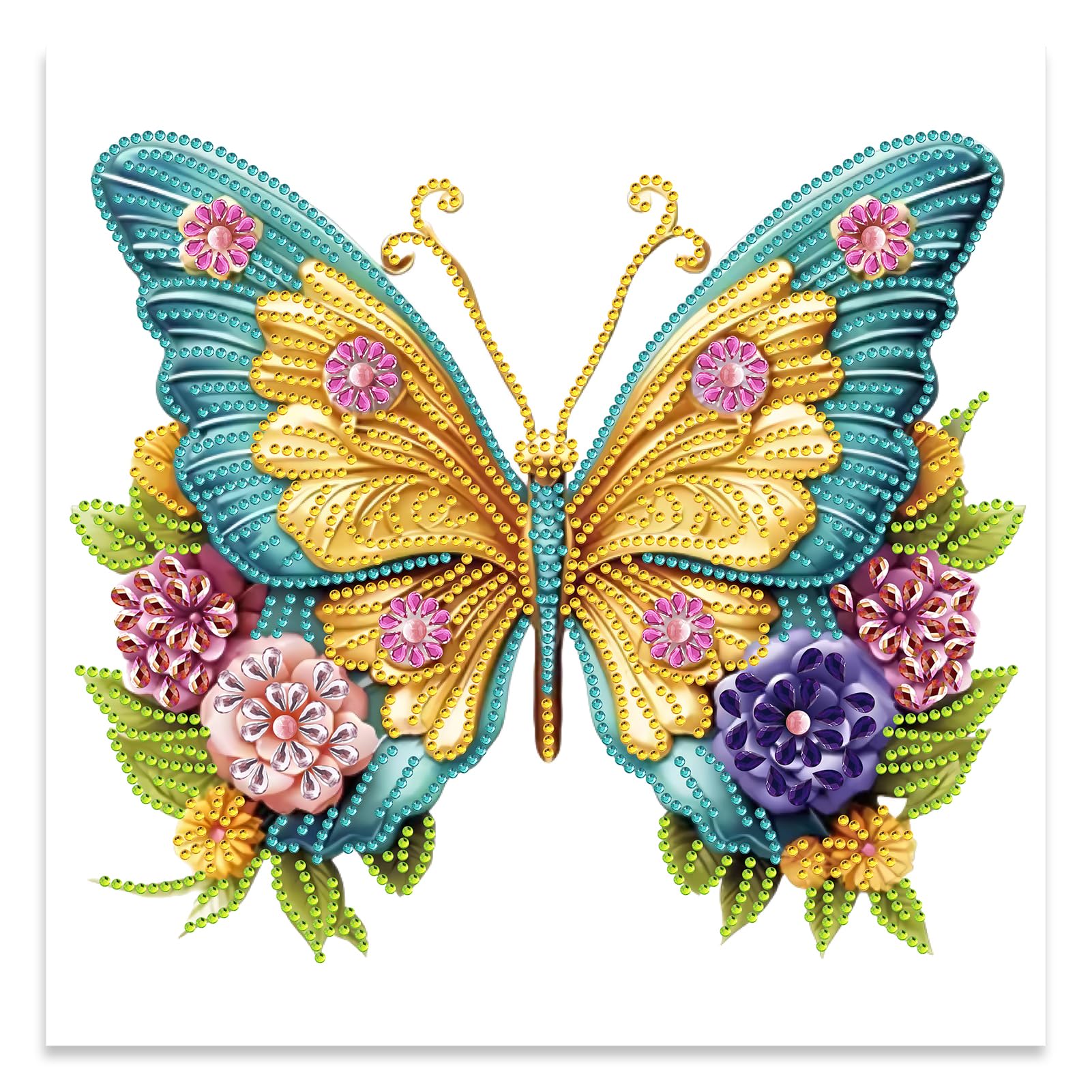 Jatok Quartz Gray Diamond Painting Kits, Butterfly Special Diamond Painting Kits For Adults, Diy Drill Diamond Art Kits For Home Wall Decor Gifts, 30X30cm/12X12in