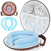Neck Cooling Tube - Neck Cooler Ice Ring with Insulated Bag for Summer Heat, Reusable Coolers Wraps for Extremely Hot Weather | Wearable Cooling Ice Ring for Outdoor Sports, Workers. 2pack, Chocolate
