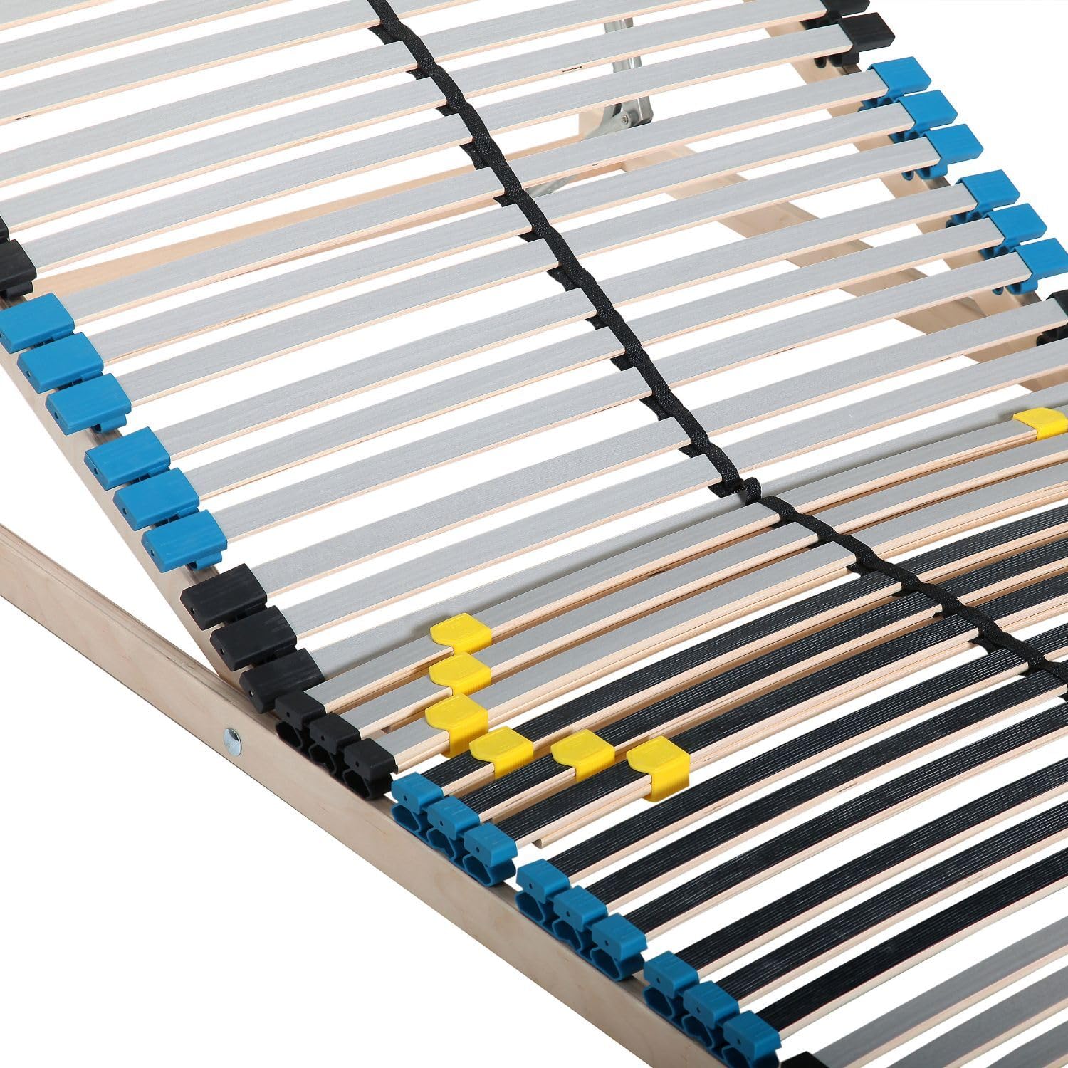 Lattenrost 140x200, Kopfteil verstellbar, 42 Latten, hohe Traglast bis 150Kg, Ergonomischer 7-Zonen-Lattenrost 140 x 200 cm, Buchenholz, Selbstmontage