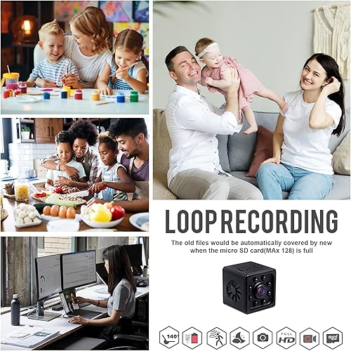 Miniatura 7 de Mini cámara espía cámara oculta 1080p HD WiFi cámara de seguridad, visión nocturna portátil, niñera, vigilancia de seguridad para el hogar, monitor