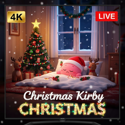 Kirby Dreamland Christmas | Pink Cloud Holiday Sleep & Winter Stars