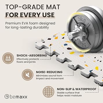 bemaxx Interlocking Soft Foam Floor Mat - Protective Gym Flooring Set