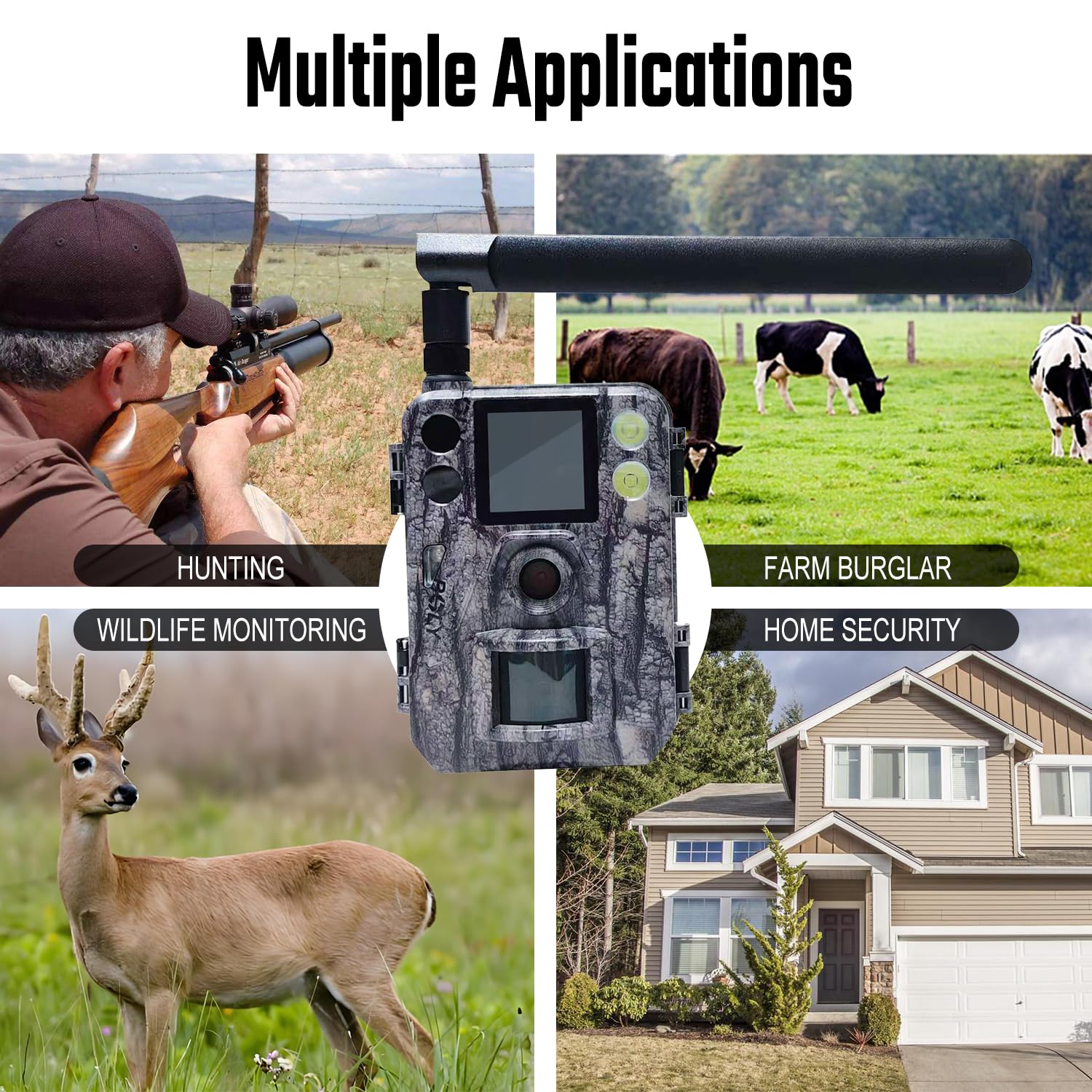 BolyGuard Wildkamera Full HD 4K 4G 37MP Fotofalle 940nm Schwarz IR Kein Glanz IP68-Schutzklasse Überwachungskamera Wildtierbeobachtung Einfache Bedienung Keine Taste Einschalten,um Foto zu Machen