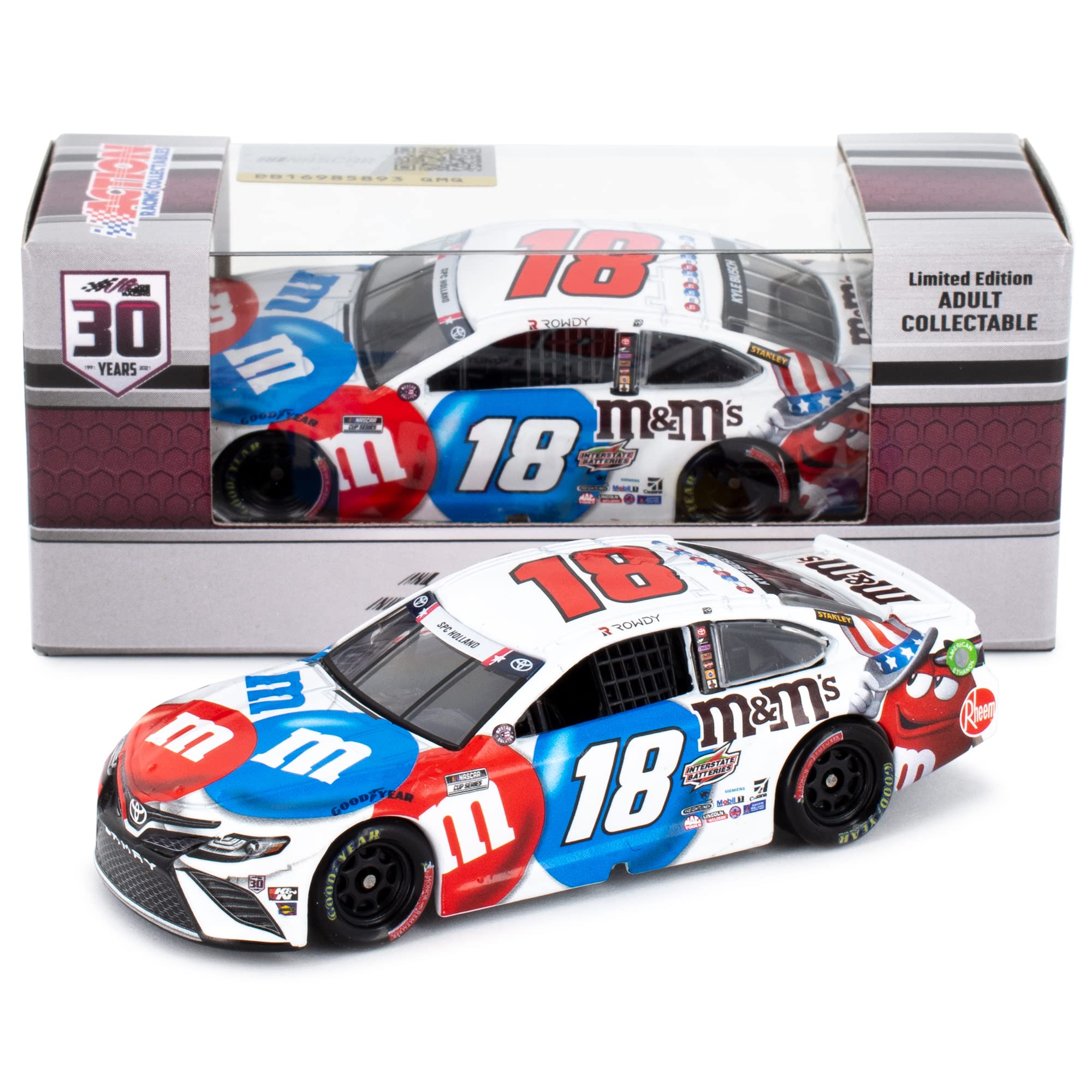 Lionel RacingKyle Busch 2021 M&M'S RED, White & Blue 1:64 ARC DIECAST
