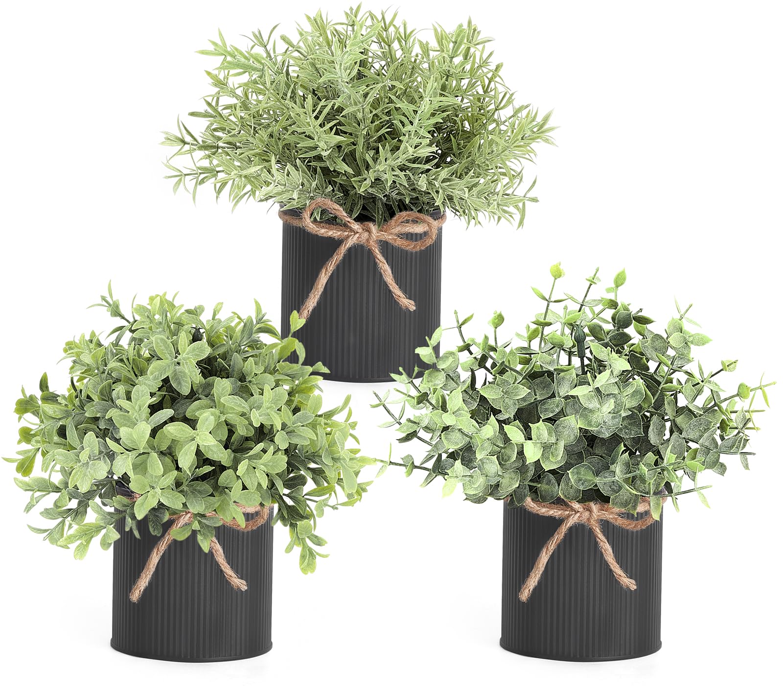 Mkono Small Fake Plants, 3 Pack