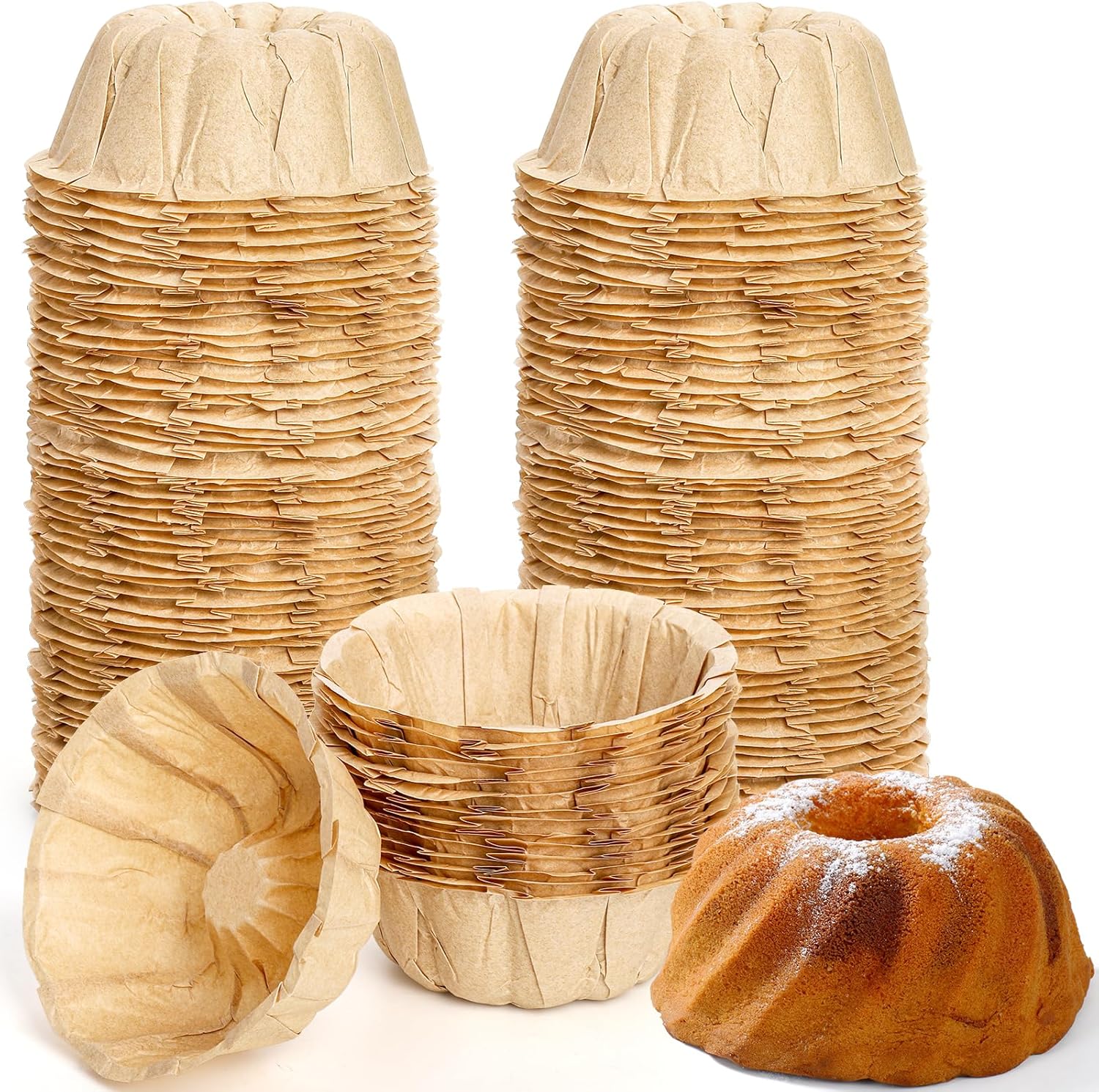 Amazon ZENFUN 100 Pcs Mini Fluted Tube Pan Liner, 4 Inch Disposable