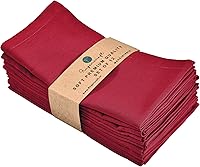 Vista 30 de Fingercraft Juego de 12 servilletas de tela de mezcla de lino y algodón, lavables, calidad premium, fiestas, bodas, servilletas de cena en inglete