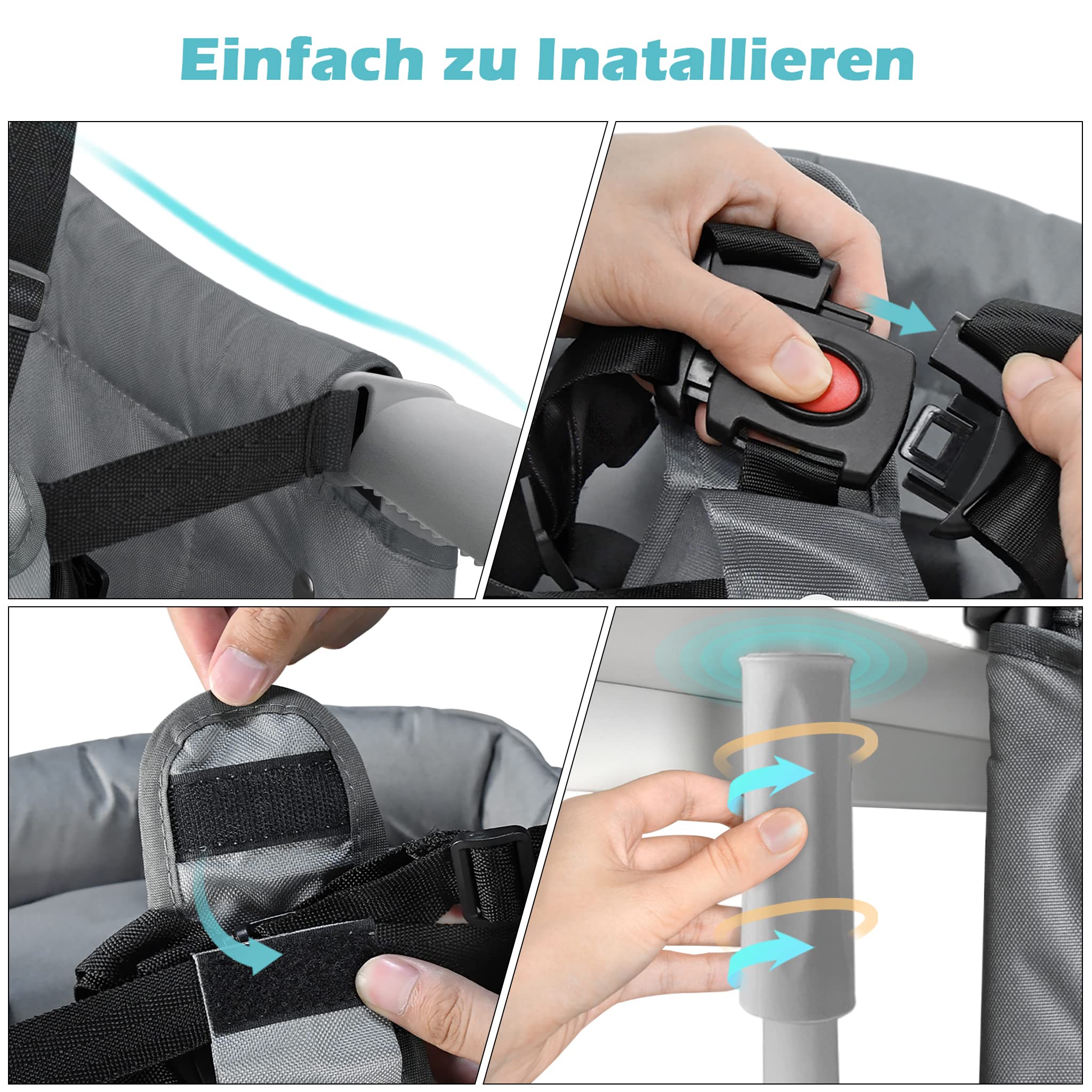 Seggiolone per bebè, seggiolino da tavolo portatile con borsa per il trasporto, sollevatore per sedia da tavolo, sicurezza sedia pieghevole, ideale per casa e in viaggio.
