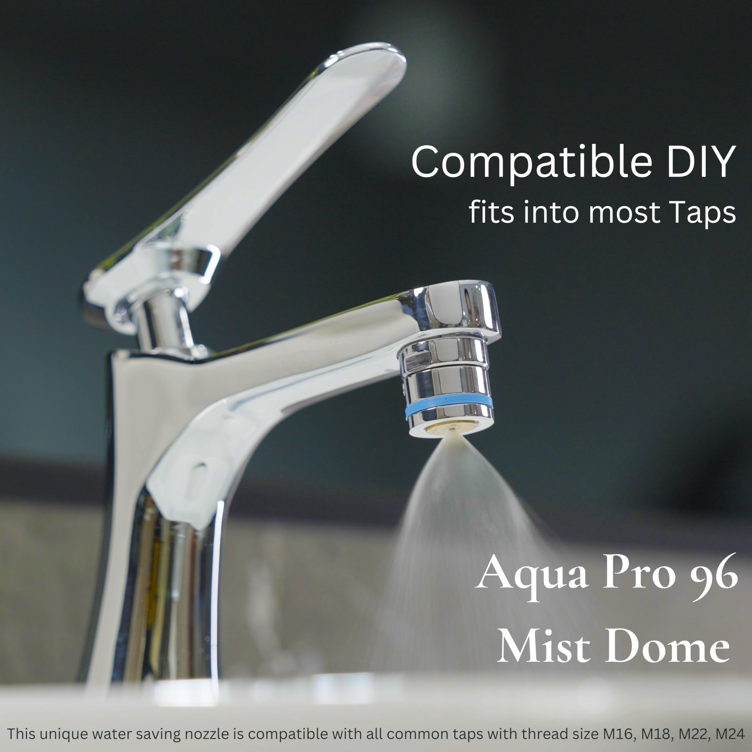 Hindware Italian Collection Aqua Pro 96 Mist Dome Water Saving Nozzle | Mist Mode - 96% Water Saving | Made of Brass | Works Best at Minimum 3-Bar Pressure 1
