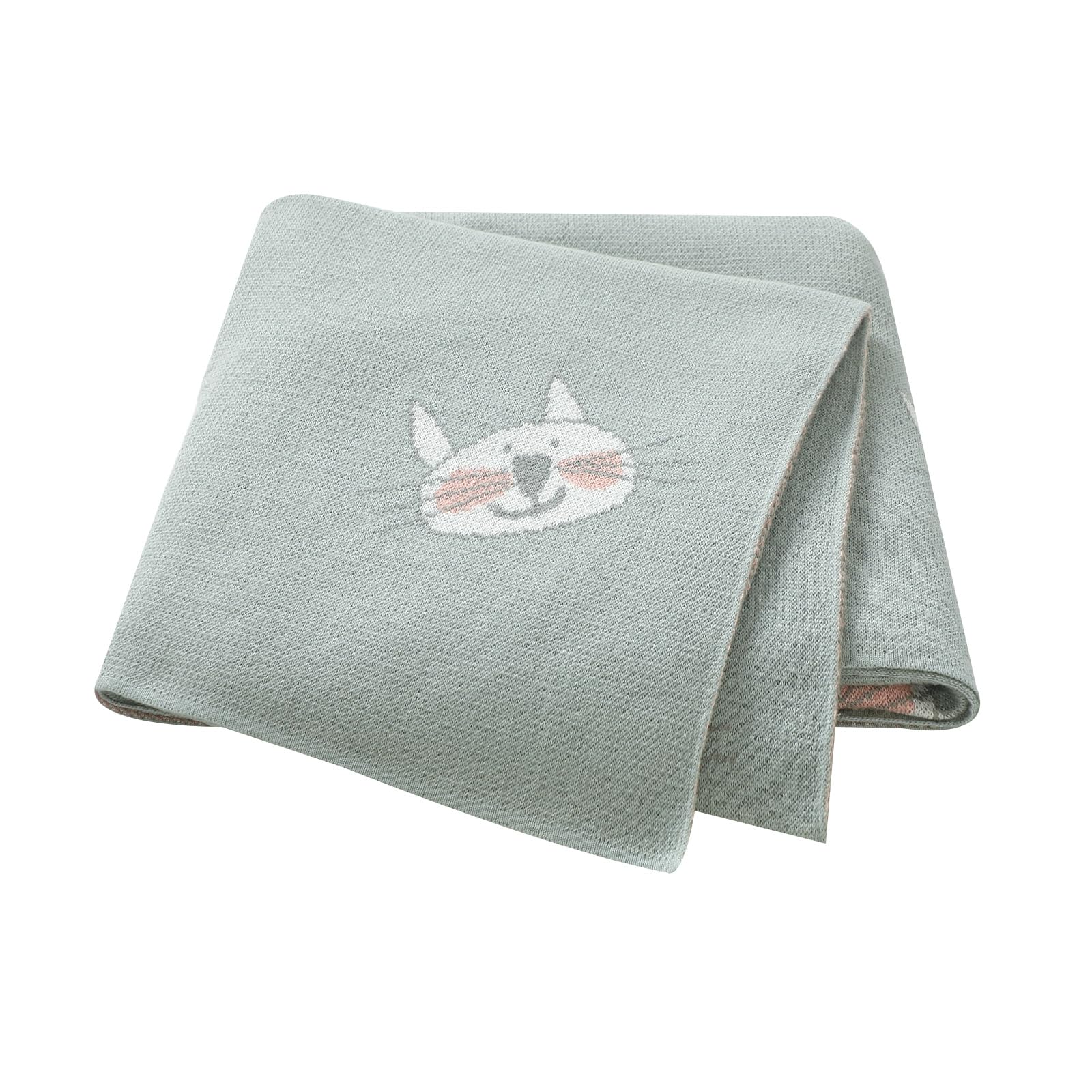 Hadetoto Baby Blanket for Newborn Soft Cozy Knitted Cotton Blankets Baby Essentials Gifts for Newborn Girl Boy 100 x 80cm
