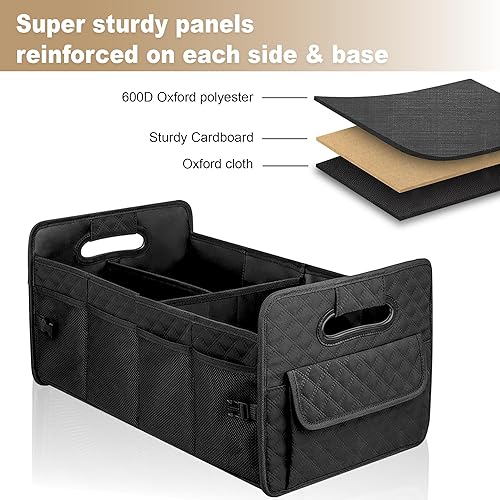 Miniatura 4 de JiatuA - Organizador de maletero para SUV, organizador de almacenamiento plegable con múltiples compartimentos, accesorios de automóvil ajustables