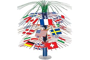Olympic Themed Decorations: Beistle International Flag Cascade Centerpiece