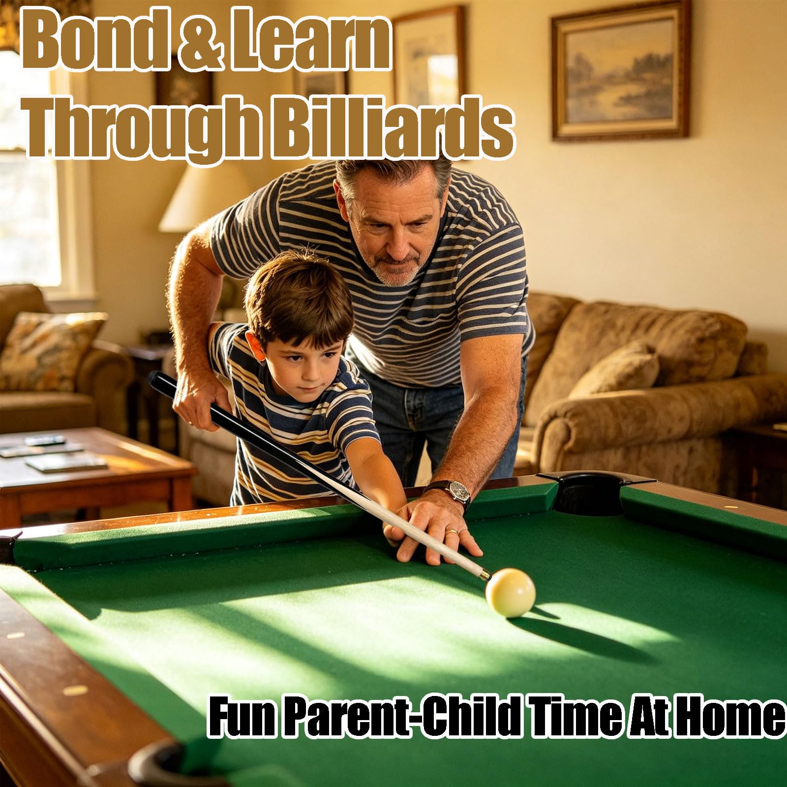 Lot de 4 queues de billard d'entraînement pour enfants de 81,3 cm pour table de billard, joint fileté en acier anti-oscillation, pointe en laiton renforcée, haute dureté, bois de frêne, contrôle de