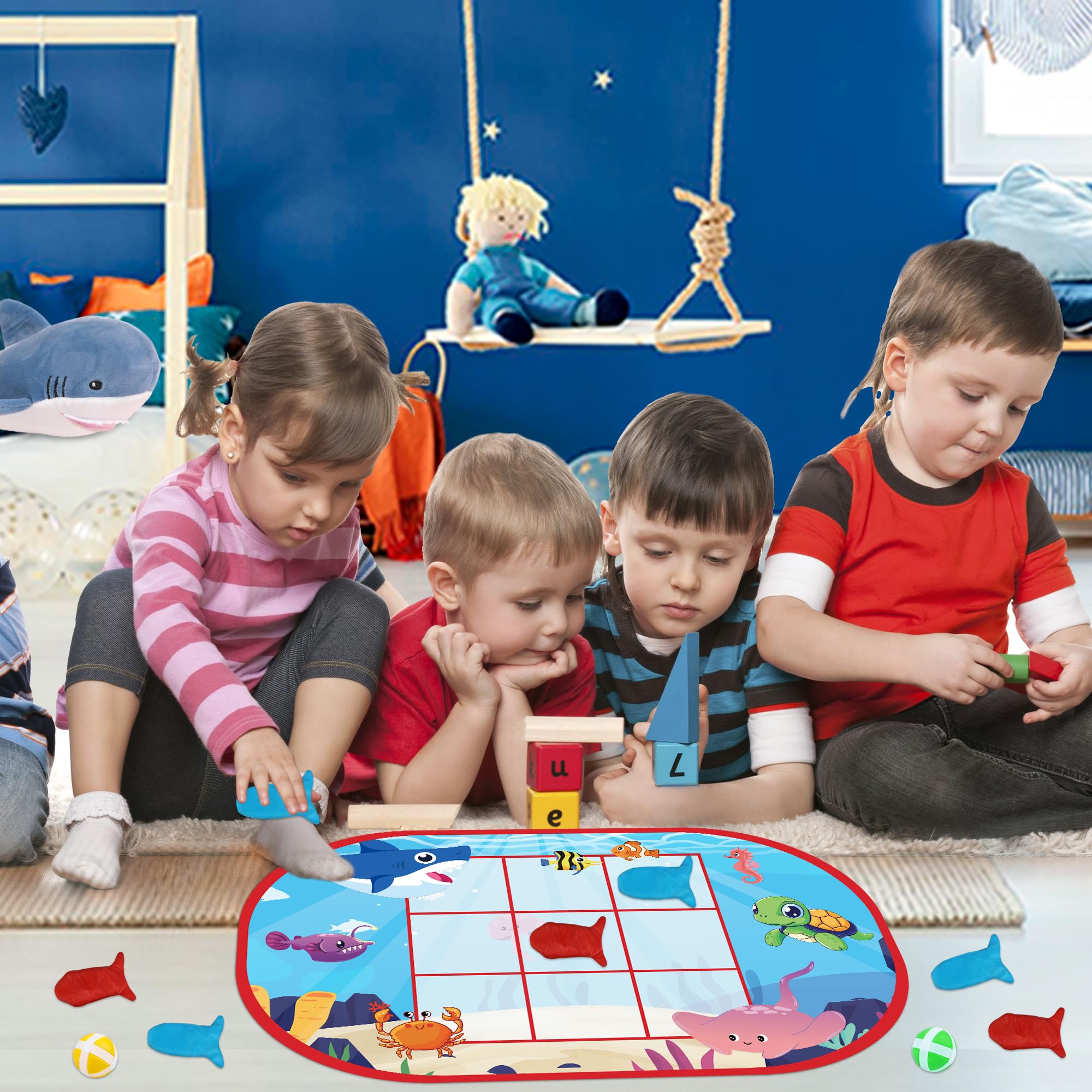 Bean Bag Toss Outdoor Outside Games Toys for Kids Ages 4 8 Under The Sea Summer Kids Outdoor Games Shark Toys Dart Game for Toddlers 3-5 Beach Ocean Themed Party Gifts for Boys Girls Family Yard Game - Image 6