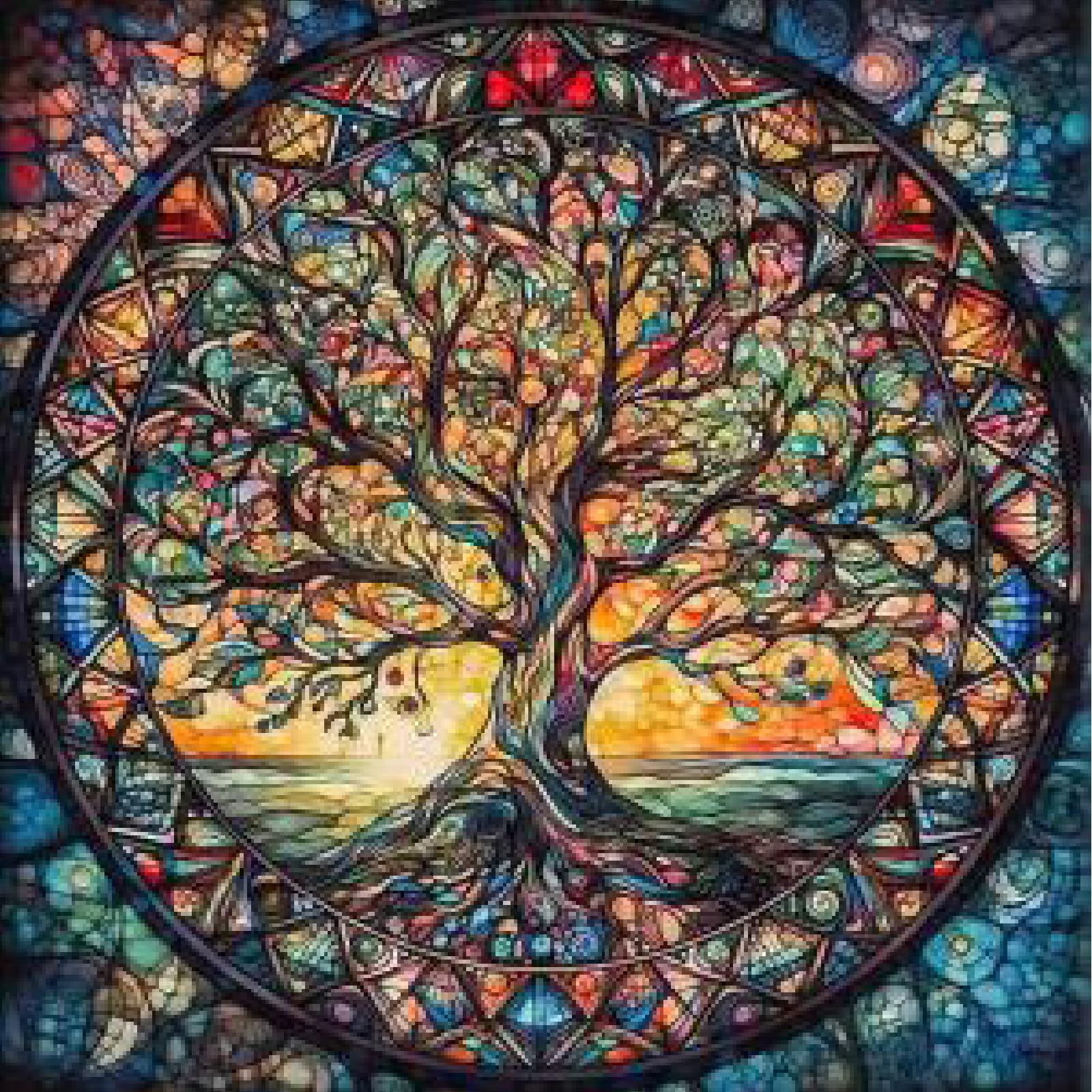 Jakener Tree of Life Diamond Art Kits for Adults Beginners,Diamond Painting Kits for Adults,5D Full Drill DIY Diamond Dot Gem Art Kit Wall Home Decor Arts Craft 14x14 inch