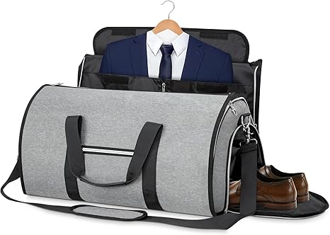 review Garment Bags for Travel, Resogenix Foldable Carry On Garment Bag for Men, Waterproof Duffel Bag with Shoe Pouch - 2 in 1 Hanging Suitcase Suit Travel Bags, Perfect for Business Travel/Husband Gifts