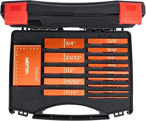 Miniatura 9 de Neitra Bloques de configuración para carpintería, juego de 15 bloques de calibre de altura de aluminio, herramientas de medición de carpintería,