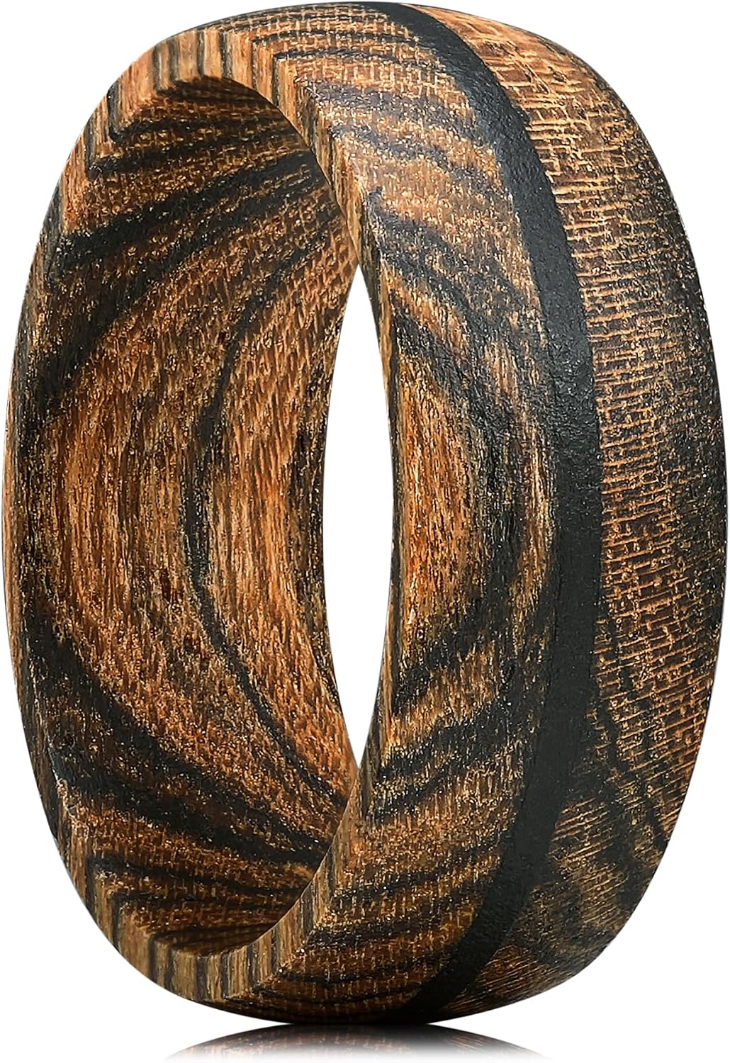 King Will Mens Wood Rings Natural Wooden Wedding Bands 8mm Lightweight