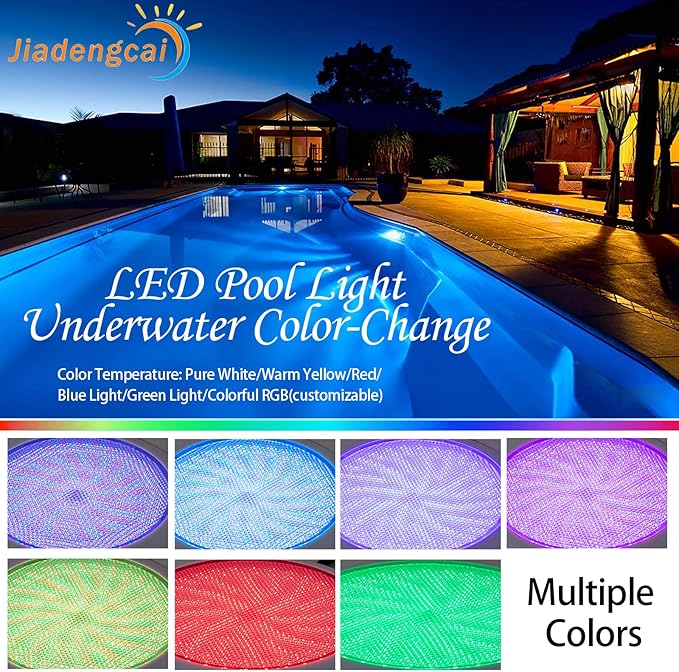 Luz LED para piscina 11.81in RGB 12V 36W con control remoto IP68 miniatura 2