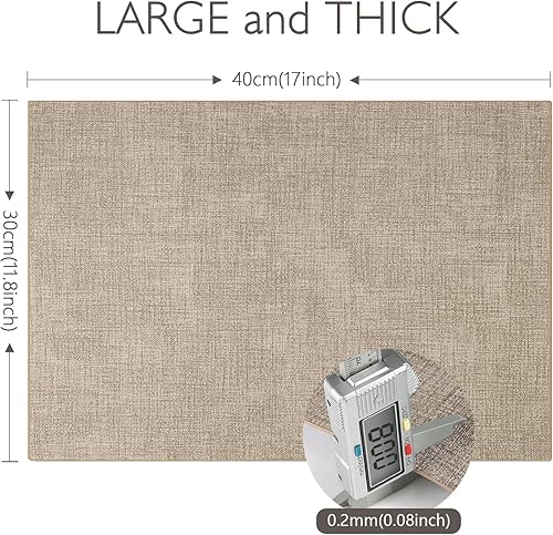Miniatura 5 de ANEWAY Juego de 4 manteles individuales de piel sintética lavables para mesa de cocina, resistentes al calor, impermeables, fáciles de limpiar,