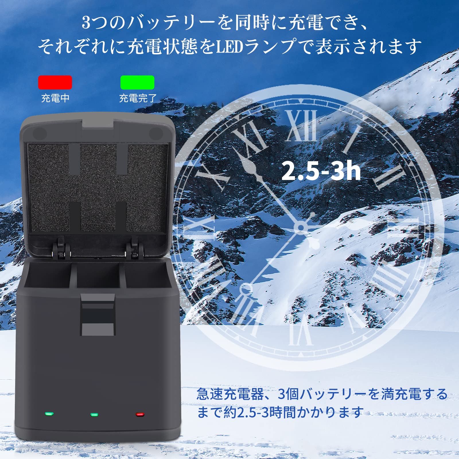 Amazon | Kiowon GoPro HERO12 HERO11 HERO10 HERO9用 充電器 for