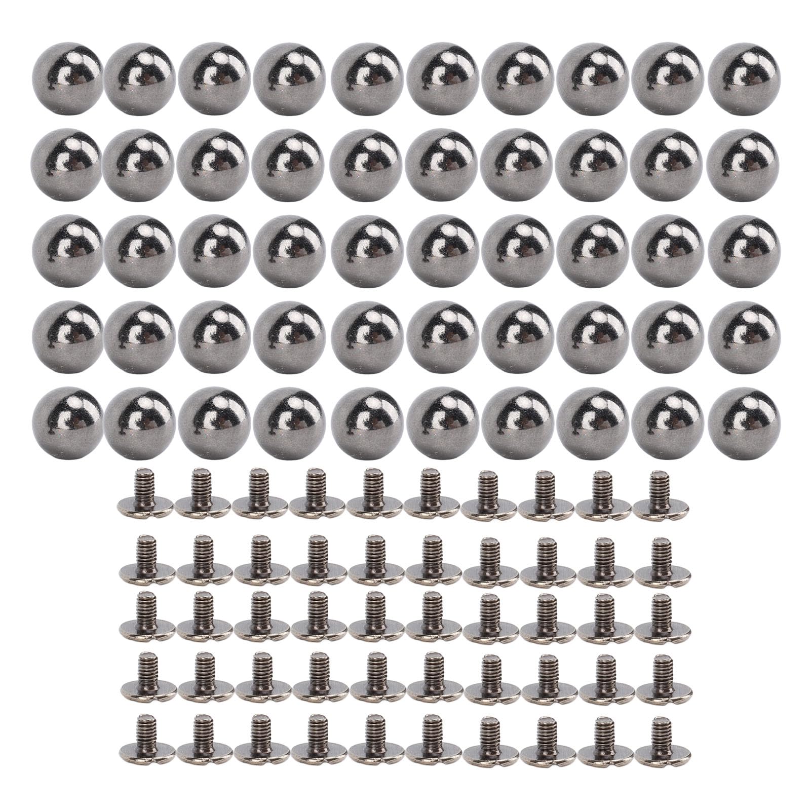 Kit de remaches para cuero, Kit de tornillos y remaches cuero, 50 Uds., 8mm, hierro Multicolor for ropa artesanal(Gray)