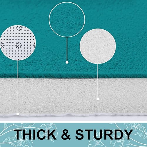 Miniatura 2 de Smiry Tapete de baño de espuma viscoelástica de 24 x 16 pulgadas, extra suave y absorbente, antideslizante, lavable para suelo, ducha y bañera,