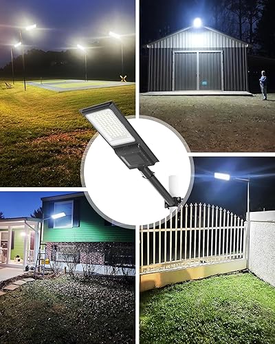Miniatura 7 de Engrepo Farolas solares para exteriores IP65 impermeable seguridad LED luz de inundación con control remoto luz de seguridad del atardecer al