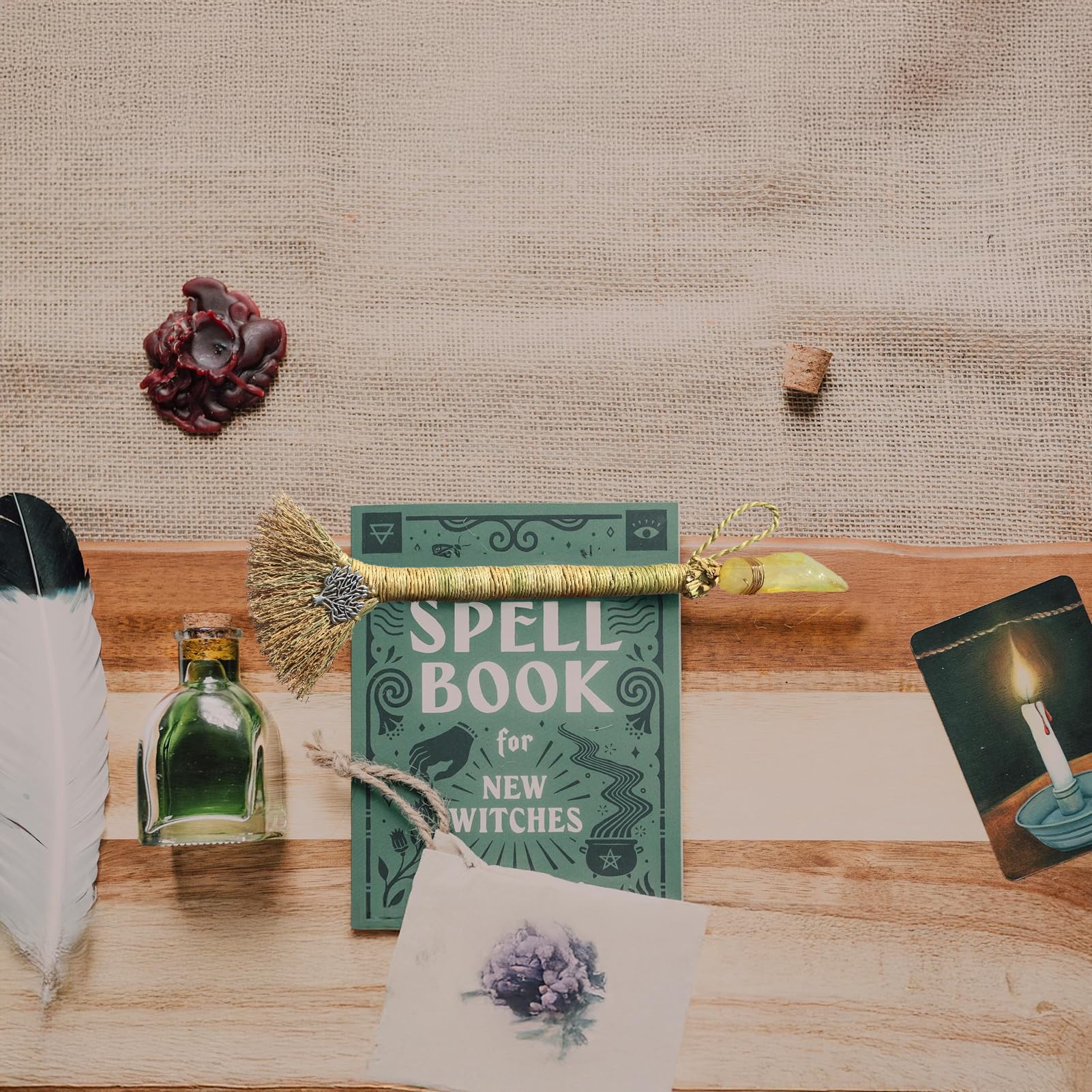 Witch Altar Mini Broom With Crystal And Tree Of