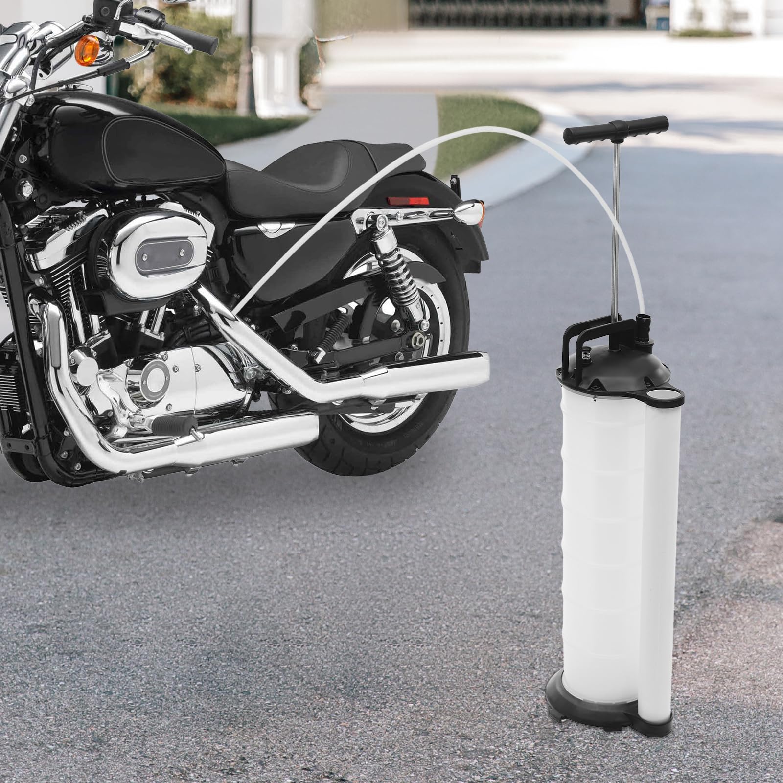 Extractor de aceite manual, bomba de aspiración de aceite, extractor de líquido con 4 mangueras, 6,8 L de capacidad, bomba de transferencia portátil para coche y motocicleta